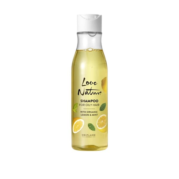 Oriflame Love Nature -shampoo luomusitruunalla ja -mintulla rasvoittuville hiuksille 250 ml