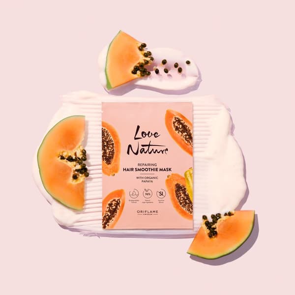 Oriflame Love Nature regenererende hårmaske med økologisk papaya 30 ml