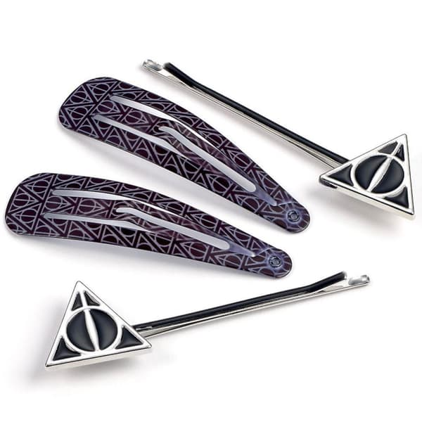 Harry Potter Hårspænder til dødsregalierne (pakke med 4) Black/Silver One Size