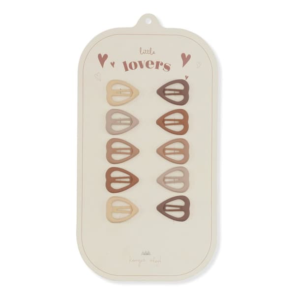 Mini Hairclips Heart, Rouge - Konges Sløjd