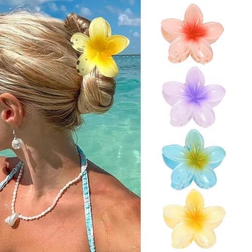 Lollanda Blomformade hårspännen, blomma hårnål, blomformade hårspännen anti-halk – 4/6 st, Anti-halk