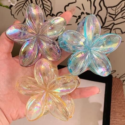 Lollanda Blomformade hårspännen, blomma hårnål, blomformade hårspännen anti-halk – 4/6 st, Anti-halk