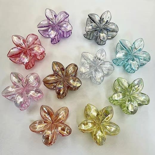 Lollanda Blomformade hårspännen, blomma hårnål, blomformade hårspännen anti-halk – 4/6 st, Anti-halk