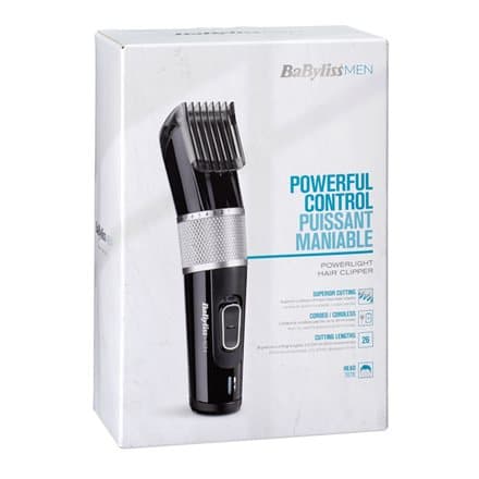 BABYLISS Powerlight Hair Clipper E973E  Cordless Number of length steps 26 Black/Silver