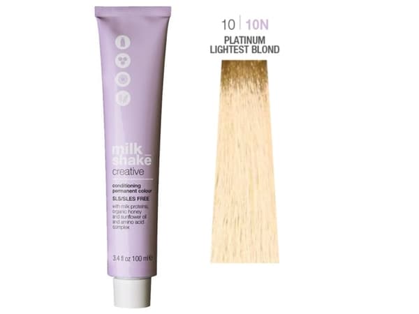 Milk Shake Milk Shake, Creative, SLS/SLES-Free, Permanent Hair Dye, 1010N Platinum Lightest Blond, 100 ml For Women
