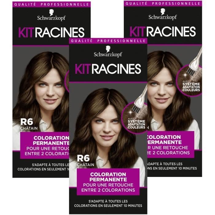 SCHWARZKOPF Root Kit - Permanent hårrotsfärgning - Chestnut R6 - Paket med 3