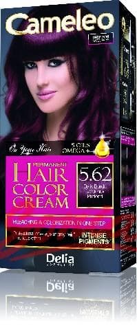 Delia Cosmetics Cameleo HCC permanent paint Omega + 5.62 No. 1op Dark Bordo.