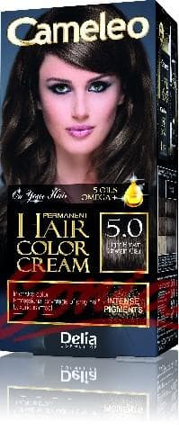 Delia Cosmetics Cameleo HCC permanent paint Omega + 5.0 Light Brown no 1op.