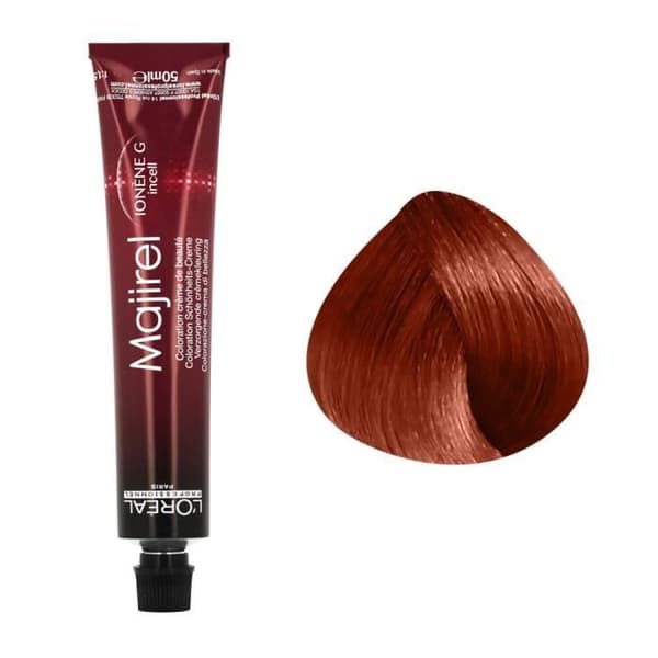 Permanent färgning - L'Oréal Professionnel - Majirel N°7.44 - Djup kopparblond - 50ml - Ammoniak
