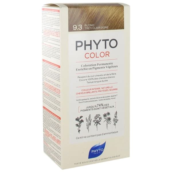 Couleur-Phyto Couleur Permanent Färgning - Växtpigment (Färg: 9.3 Mycket Ljus Guldblond)