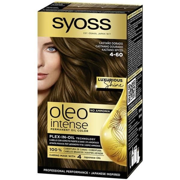 Syoss Oleo Intense Tinte Sin Amoniaco Luxurious Shine 4-60-castaño Dorado 5 Piezas Unisex