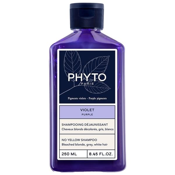 Phyto Violet Removing Shampoo - Missfärgat blont grått vitt hår - 250 ml flaska