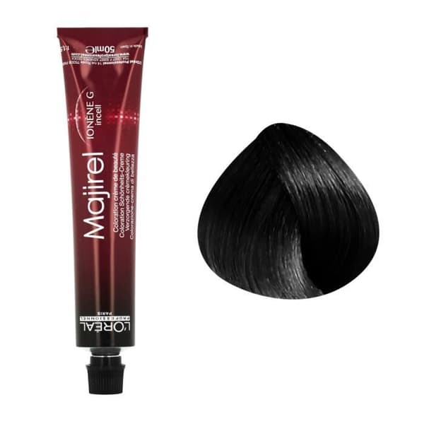 Permanent färg L'Oréal - Majirel nr 1 svart - Krämtextur