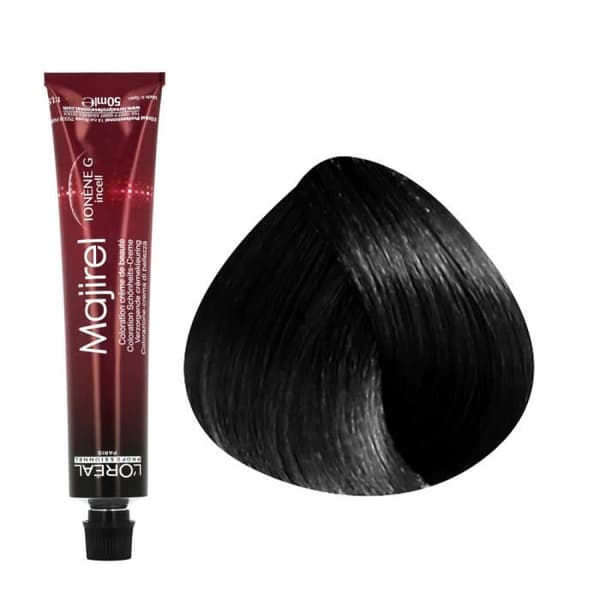 Permanent färg L'Oréal - Majirel nr 1 svart - Krämtextur