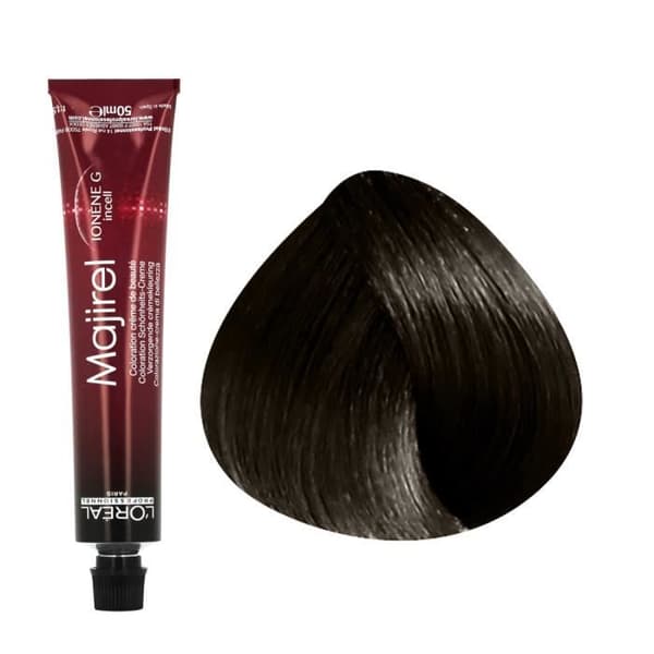 Permanent färg - L'Oréal Professionnel - Majirel nr 4 - Brun - 50ml - Krämig konsistens