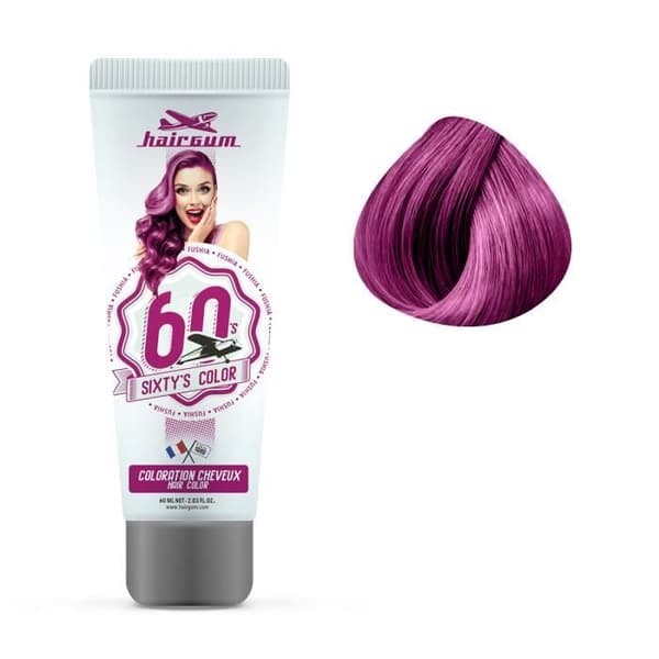 Tillfällig färgning - Semi-permanent färgning Fuchsia 60ml - Hårgummi