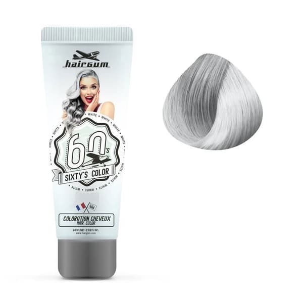 Semi-permanent färgning - Hairgum - Sixty's Color - Vit - 60ml - Alla hårtyper