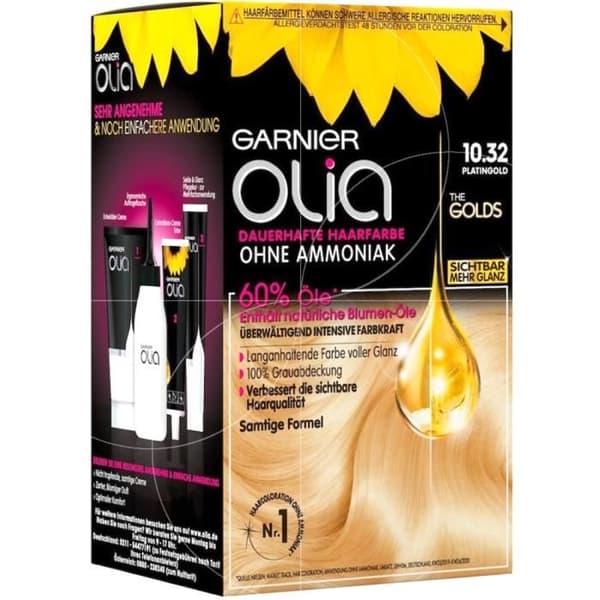 Färgning - GARNIER - Olia 10.32 - Platinum Gold Blond - Ammoniakfri - Blont hår