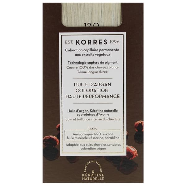 Permanenta Färgning - Korres - Special Blond 12.0 - Utan ammoniak - Arganolja - Naturlig keratin