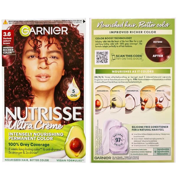 Garnier Nutrisse 3.6 Mure Sauv Hårfärgskräm med 5 Närande Oljor