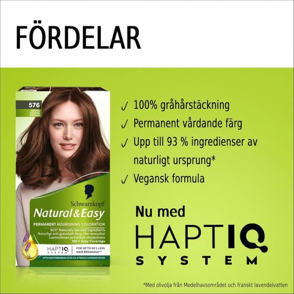 Schwarzkopf Natural & Easy 576 Kastanj Hårfärgskräm med Naturlig Glans