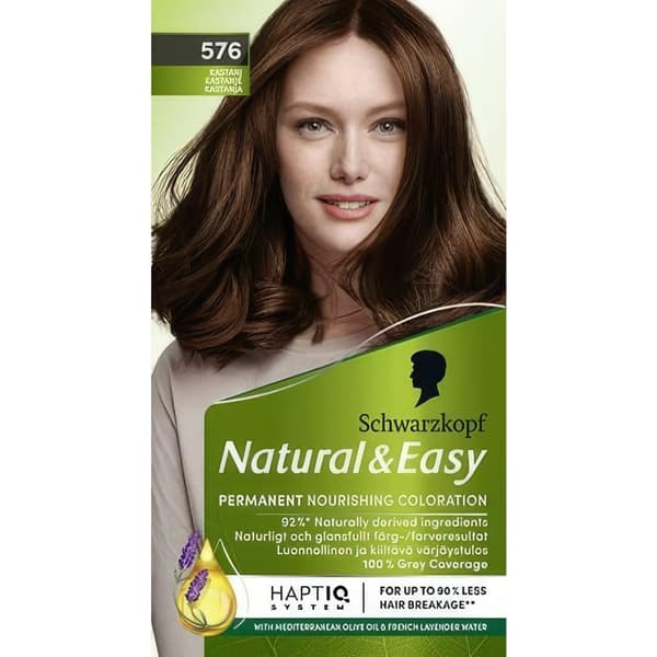 Schwarzkopf Natural & Easy 576 Kastanj Hårfärgskräm med Naturlig Glans