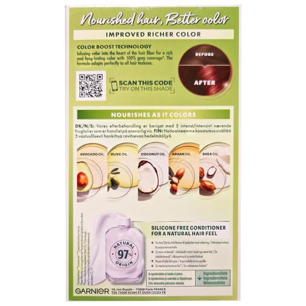 Garnier Nutrisse 3.6 Mure Sauv Hårfärgskräm med 5 Närande Oljor