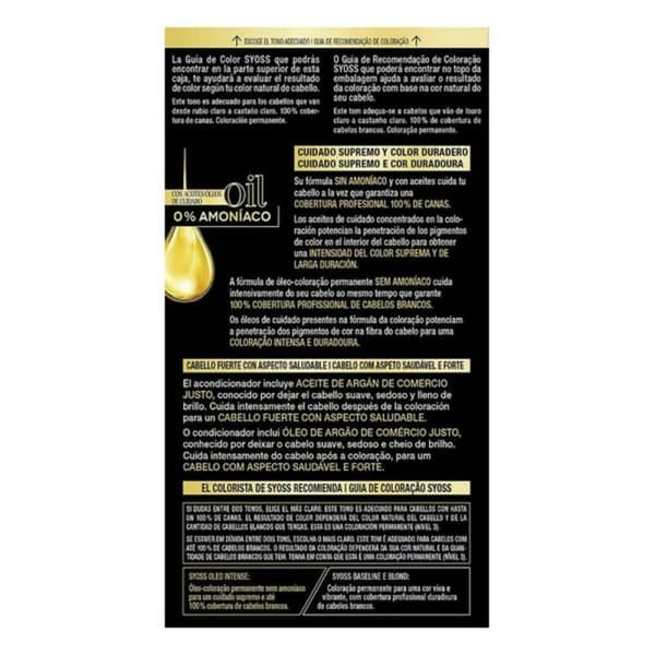 Permanent färg Syoss Olio Intense Utan ammoniak Nº 8,50 Ljust askblont