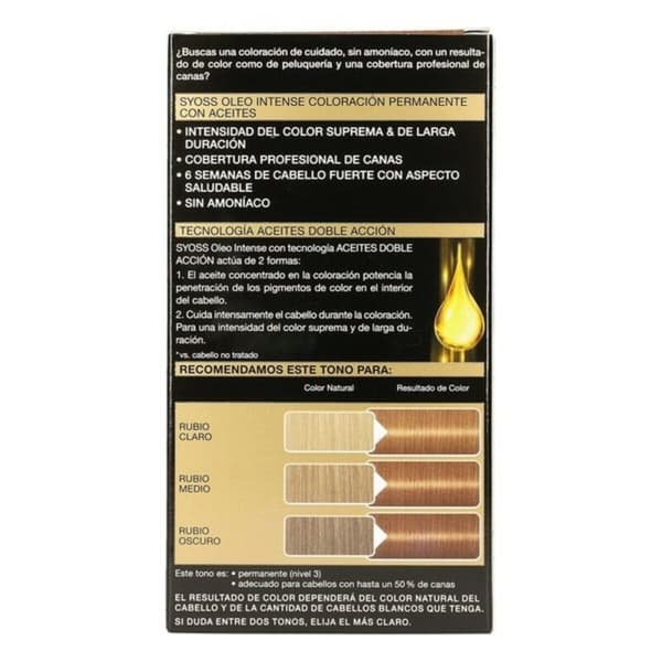 Permanent färg Syoss Olio Intense Utan ammoniak Nº 8,60 Honungsblond