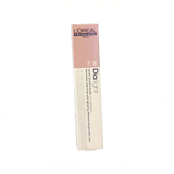 Permanent färg L'Oreal Professionnel Paris Dia Light Nº 7,18 Utan ammoniak 50 ml