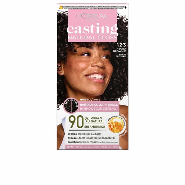 Semi-permanent Farve L'Oreal Make Up Casting Natural Gloss Uden ammoniak Nº 123-negro brownie 180 ml