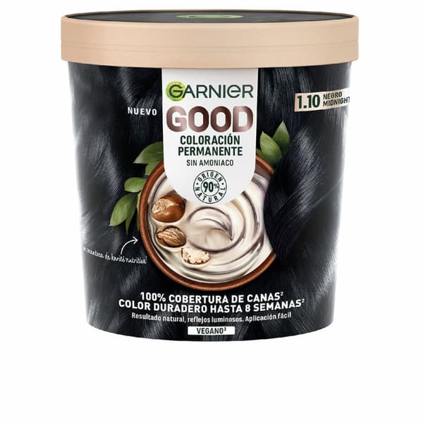 Permanent hårfarve - creme Garnier Good Nº 1.10 Negro Midnight 217 ml Uden ammoniak