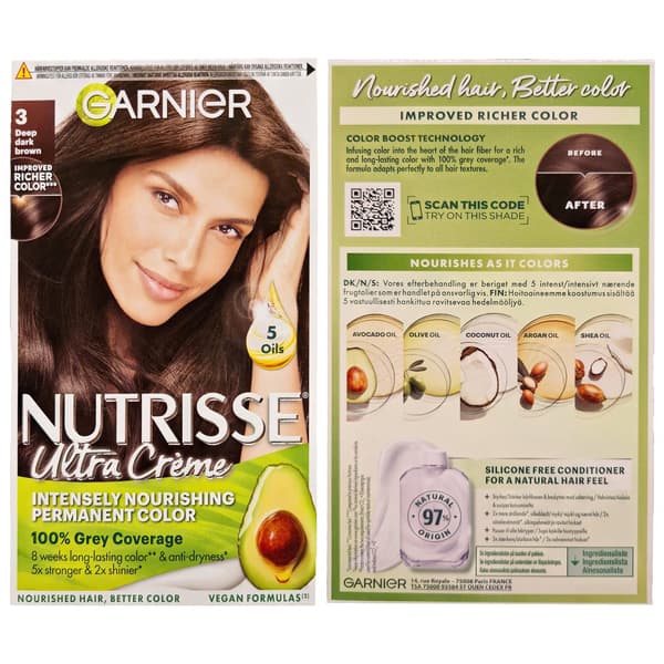 Garnier Nutrisse Ultra Crème Dybt Mørkebrun 3.0 Hårfarve