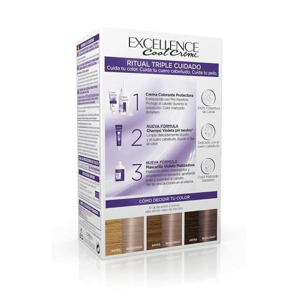 Permanent hårfäg - creme L'Oreal Make Up Excellence 8,11 Ljust askblont 192 ml