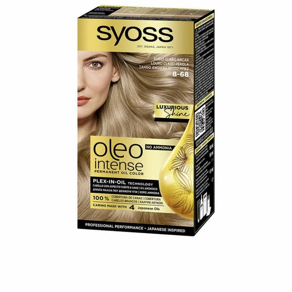 Permanent Farve Syoss Oleo Intense Uden ammoniak Nº 8-68 Klar Blond