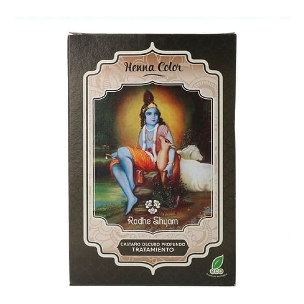 Halvmidlertidig Farge Radhe Shyam Mørk Brun Henna Pulverisert (100 g)
