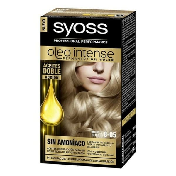 Pysyvä väriaine Syoss Olio Intense Ammoniakkivapaa Nº 8,05 Blonde Beige