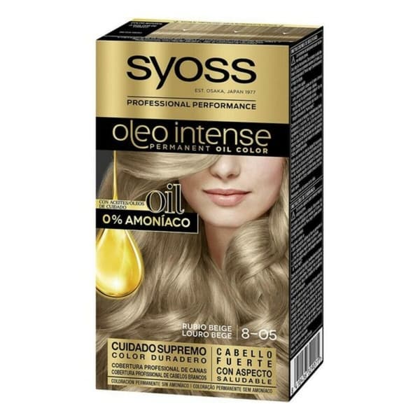 Pysyvä väriaine Syoss Olio Intense Ammoniakkivapaa Nº 8,05 Blonde Beige