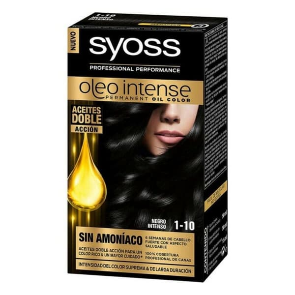 Permanent färg Syoss Olio Intense Utan ammoniak Nº 1,10 Svart Intenzivno