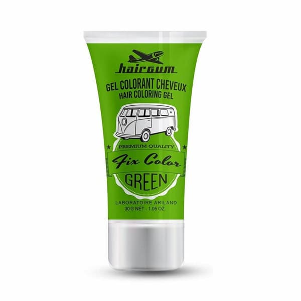 Ej permanent hårfärg Hairgum Fix Color Grön Stylinggel (30 ml)