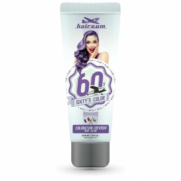 Kevytvärjäys Hairgum Sixty's Color Luumu (60 ml)