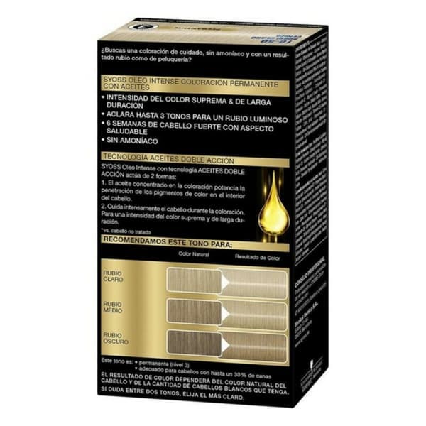 Permanent Hårfarge Syoss Olio Intense Uten ammoniakk Nº 10,50 Lys Askeblond