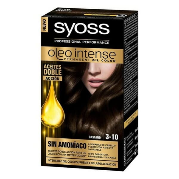 Permanent Hårfarge Syoss Olio Intense Uten ammoniakk Nº 3,10 Brun