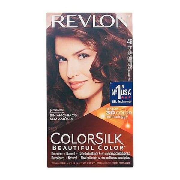 Väriaine ei sisällä ammoniakkia Colorsilk Revlon 26889 Kultaa hohtava kuparinsävyinen kastanjanruskea (1 osaa)