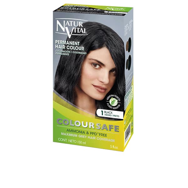 NATUR VITAL COLOURSAFE permanent hair dye #1-black