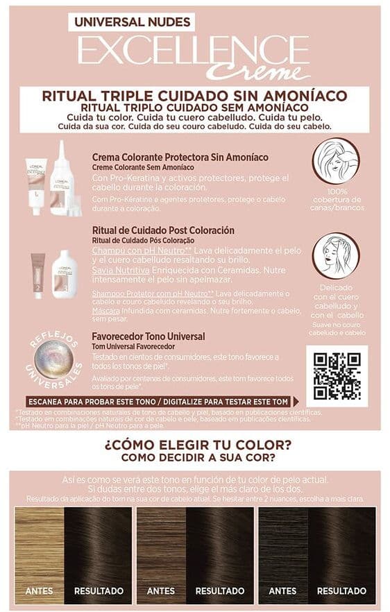 Permanent Dye L'Oreal Make Up Excellence Dark Brown