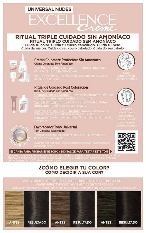 Dye No Ammonia L'Oreal Make Up Excellence 2u-darkest brunette