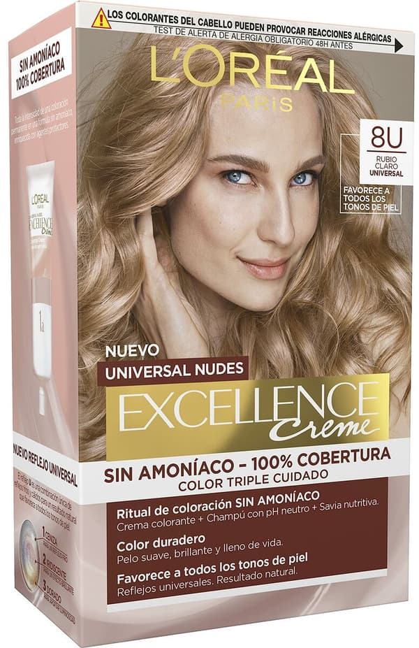Permanent Dye L'Oréal Paris Excellence Nº 8.0-rubio claro