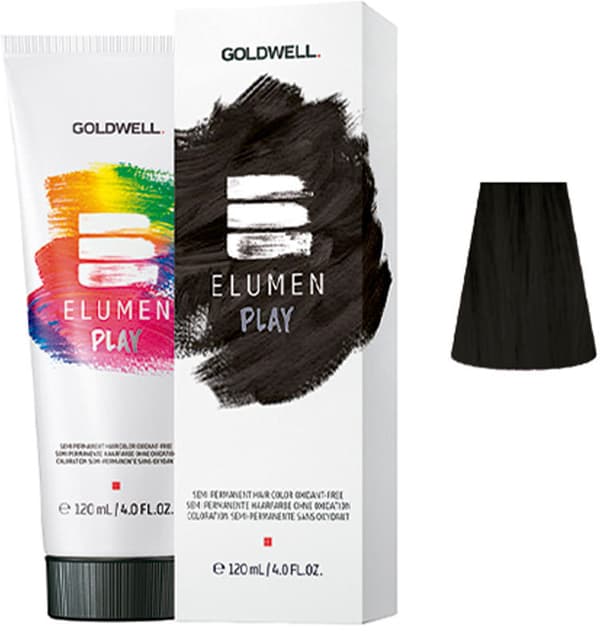 Elumen Play semi permanent hair color #black Goldwell oxidant free 120 ml