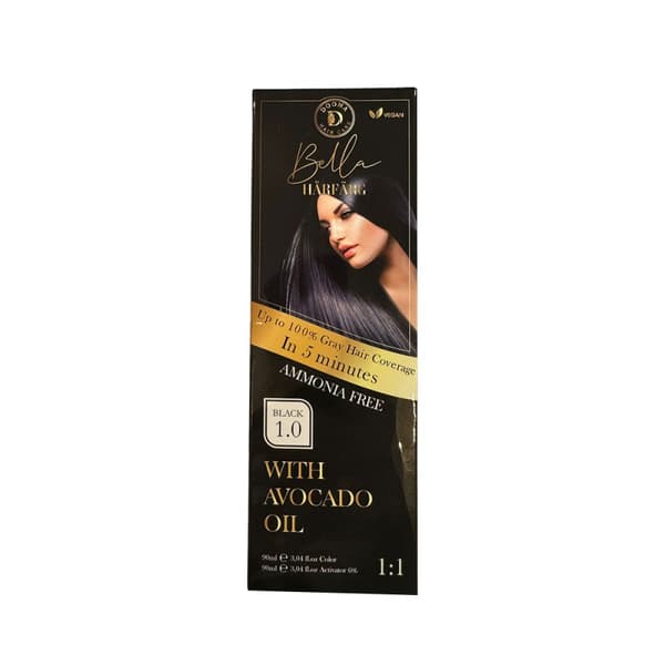 Donna Haircare Bella Hårfärg  Black 1.0 90ml - Professionell Färg/Toning